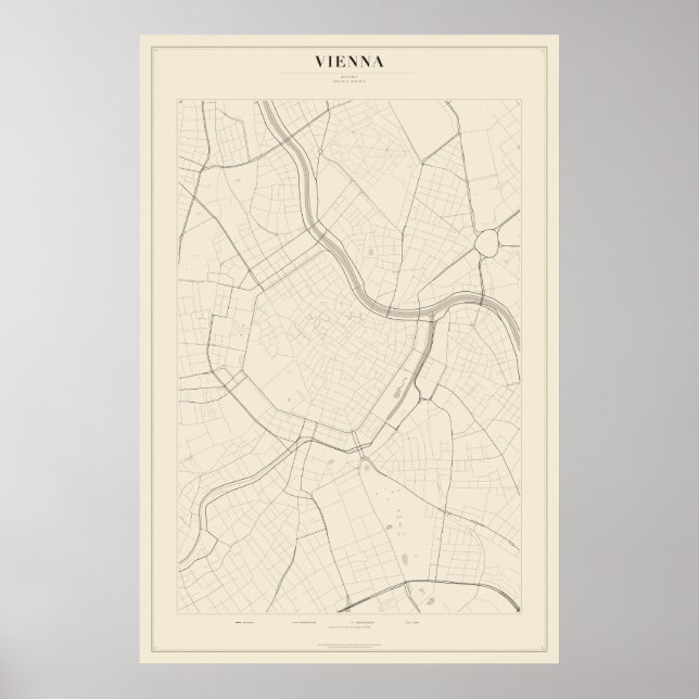 Póster del mapa de la calle de Viena (Frente)