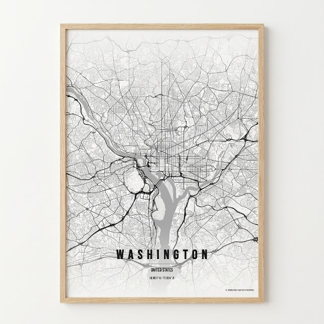 Póster del mapa de la ciudad de Washington D.C. Ca (Subido por el creador)