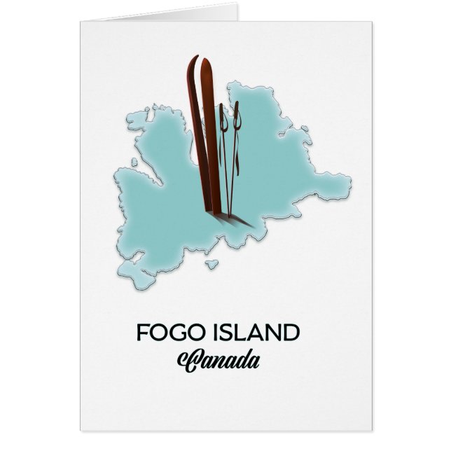 póster del mapa de la isla de Fogo Canadá (Frente)