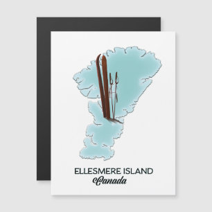 Póster del mapa de la isla Ellesmere Canadá