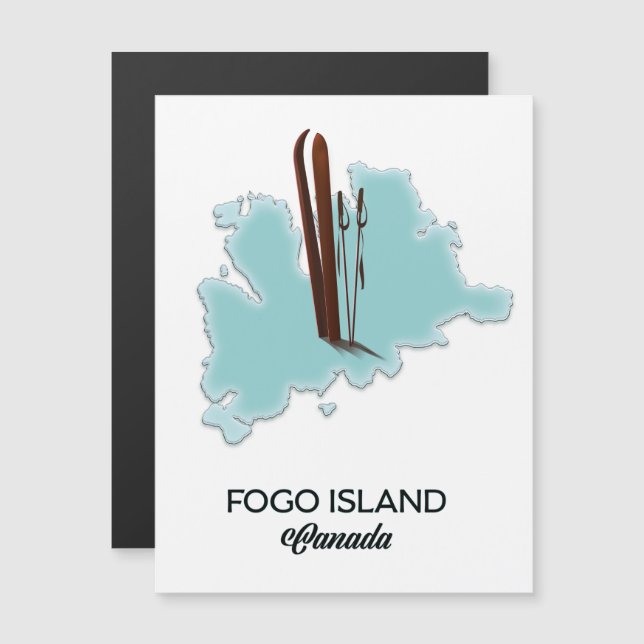 Póster del mapa de la isla Fogo Canadá (Anverso/Reverso)