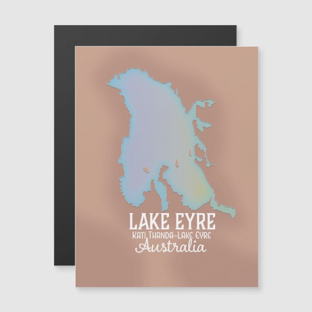 Póster del mapa del lago Eyre Australia (Anverso/Reverso)