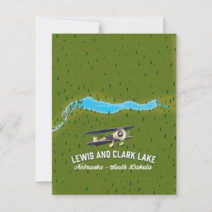 Póster del mapa del lago Lewis y Clark.