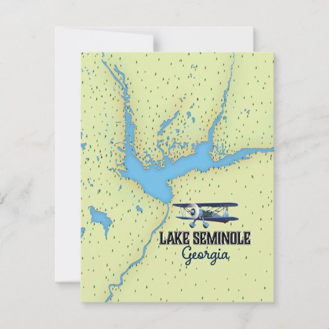 Poster del mapa del lago Seminole Georgia (Anverso)