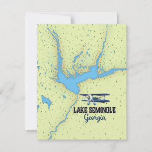 Póster del mapa del lago Seminole Georgia