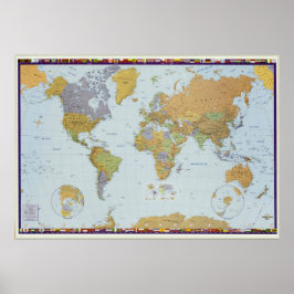 Póster del mapa del mundo moderno