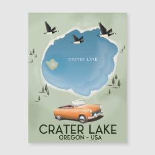 Poster del mapa del viaje de Oregon del lago
