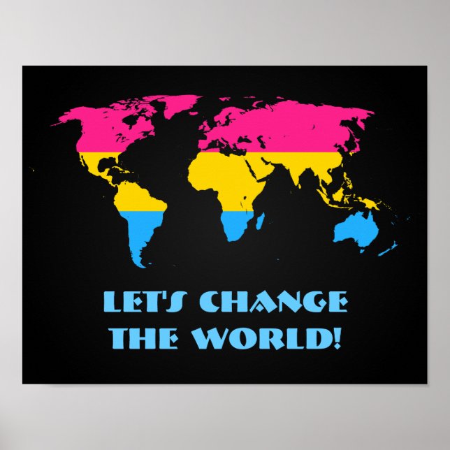 Póster del mapa mundial del orgullo pansexual (Frente)