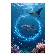 Póster del Mar de Delfines – Estética Mágica del O