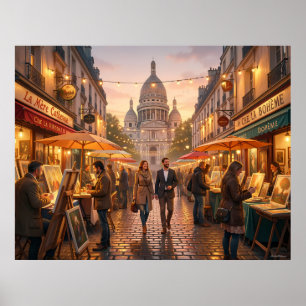 Póster del Mercado de Arte de Montmartre de París 