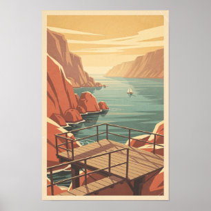 Póster del mirador de la cala de coral iluminada p
