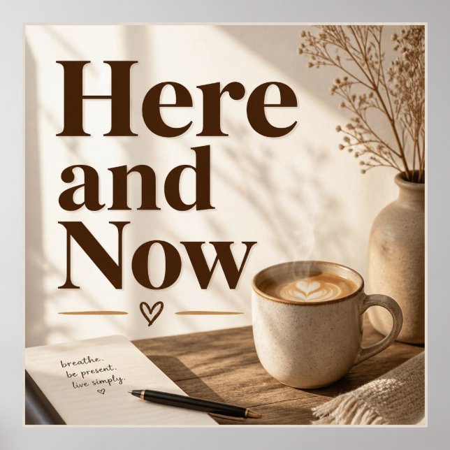 Póster del Momento de Café Consciente Aquí y Ahora (Frente)