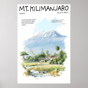 Póster del Monte Kilimanjaro Tanzania África