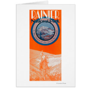 Poster del Monte Rainier - equitación