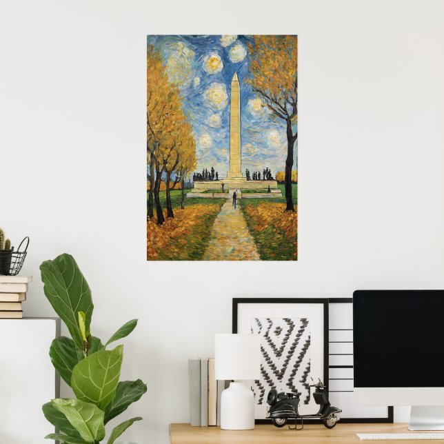 Poster del Monumento a Washington - Arte estilo Va (Oficina en casa)
