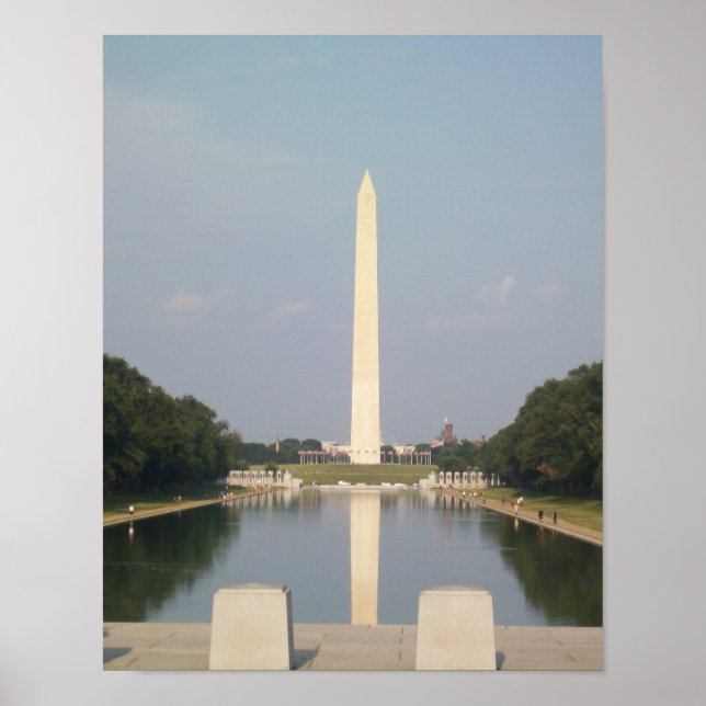 Póster del Monumento a Washington y la Piscina Ref (Frente)