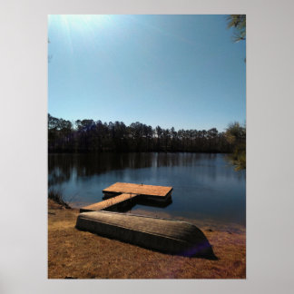 Póster del muelle del lago tranquilo