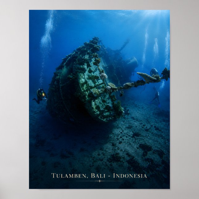 Póster del Naufragio de Tulamben Bali (Frente)