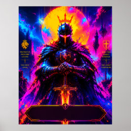 Póster del padre protector de neón