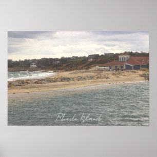 Póster del paisaje acuático oceánico de Rhode Isla