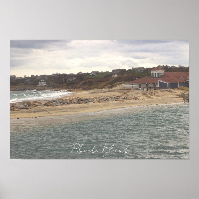 Póster del paisaje acuático oceánico de Rhode Isla (Frente)