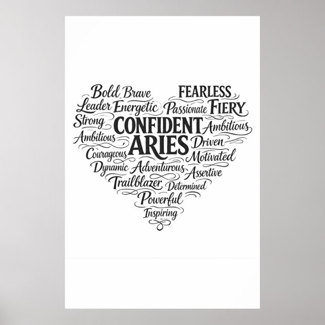 Póster del paisaje de Aries | Arte de nube de pala (Frente)