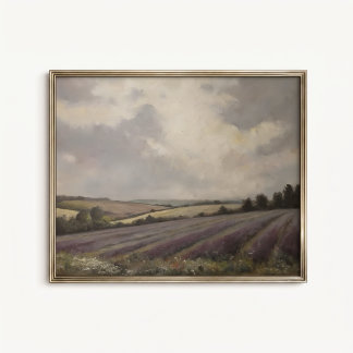 Póster del paisaje de campo de lavanda inglesa
