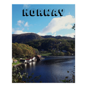 Poster del paisaje de Noruega
