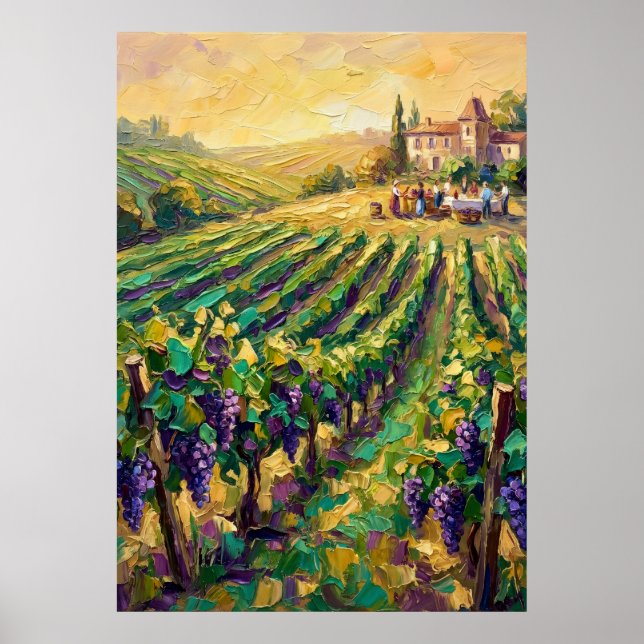 Póster del paisaje de viñedo toscano (Frente)