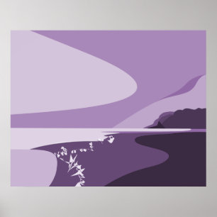 Poster del paisaje marino de arte digital creativo