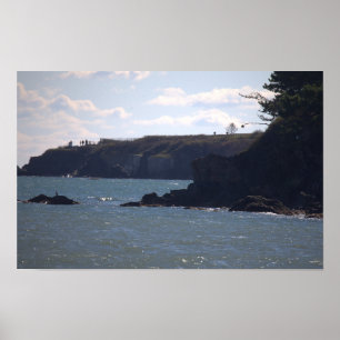 Póster del paisaje marino del acantilado de Rhode