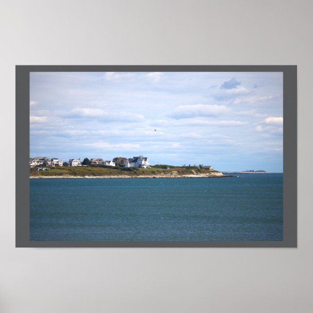 Póster del paisaje oceánico de Rhode Island (Frente)