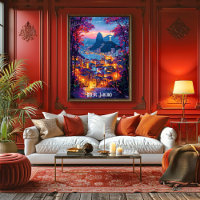 Póster del paisaje urbano de la ciudad de Río de J