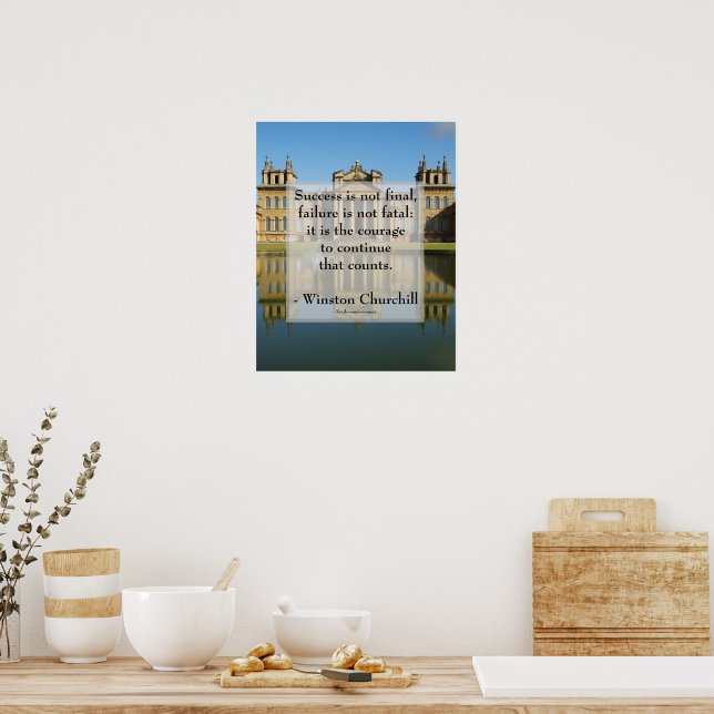 Póster del Palacio de Blenheim con cita de éxito d (Cocina)