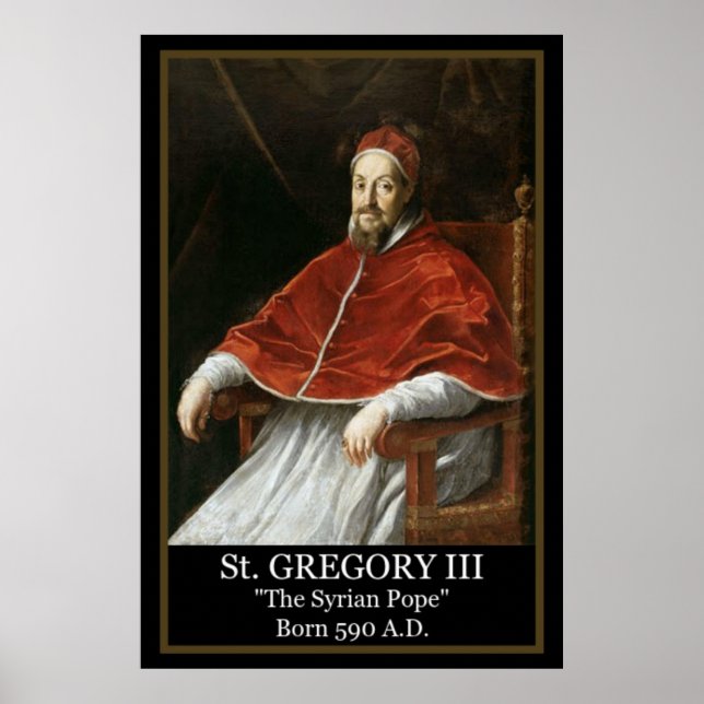 Póster del Papa Gregorio III "El Papa Sirio" (Frente)