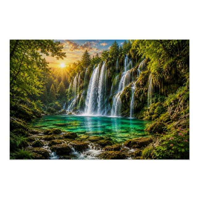 Póster del Paraíso de la Cascada Esmeralda (Anverso)