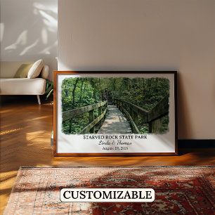 Póster del Parque Estatal Starved Rock Illinois, A