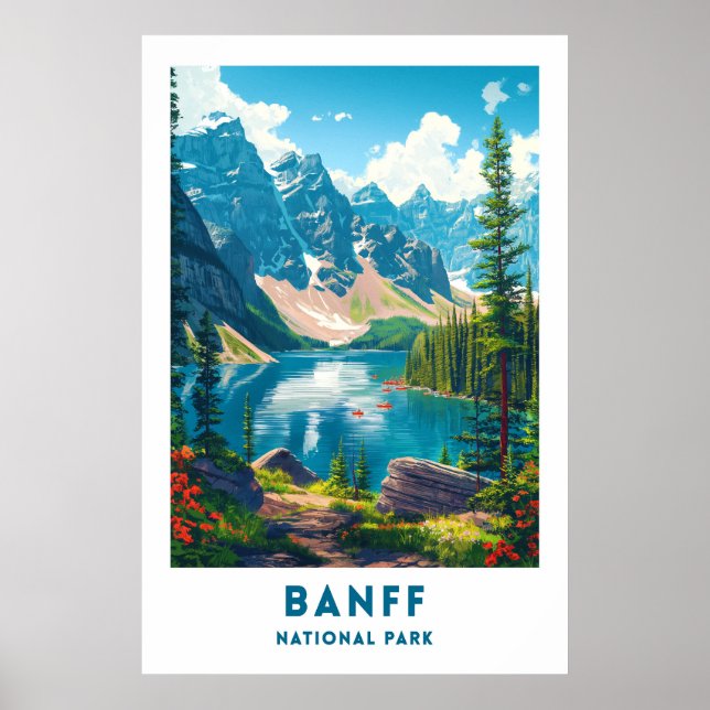 Póster del Parque Nacional Banff de Canadá (Frente)