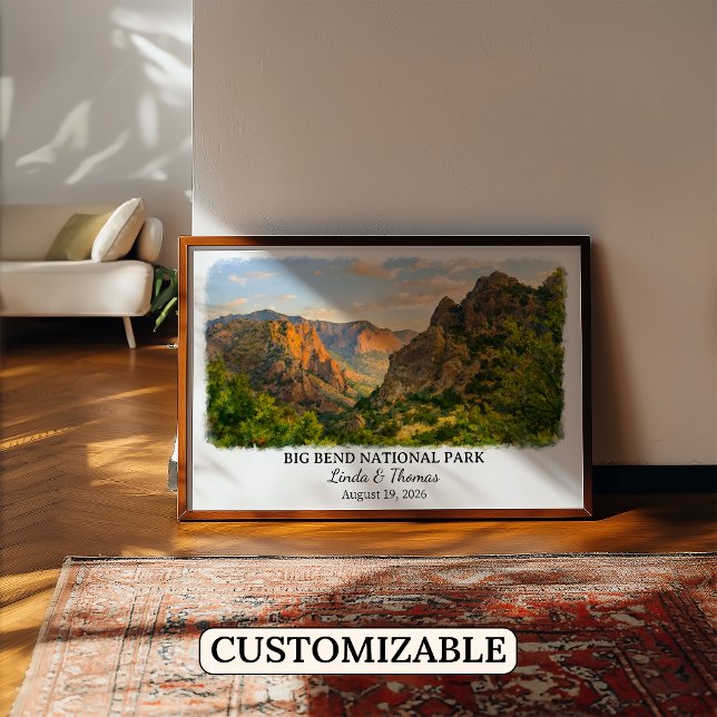 Póster del Parque Nacional Big Bend Texas, Acuarel (Subido por el creador)