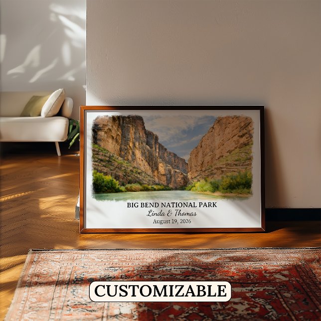 Póster del Parque Nacional Big Bend Texas, Acuarel (Subido por el creador)