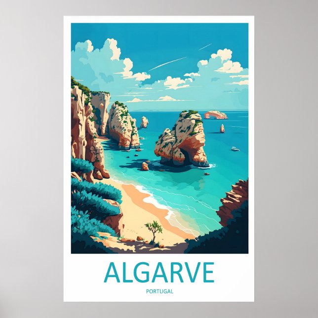 Póster del Parque Nacional de Algarve Vintage Ski  (Frente)