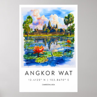 Póster del Parque Nacional de Angkor Wat de Esquí 