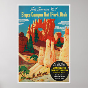 Póster del Parque Nacional de Arte Bryce Canyon Ut
