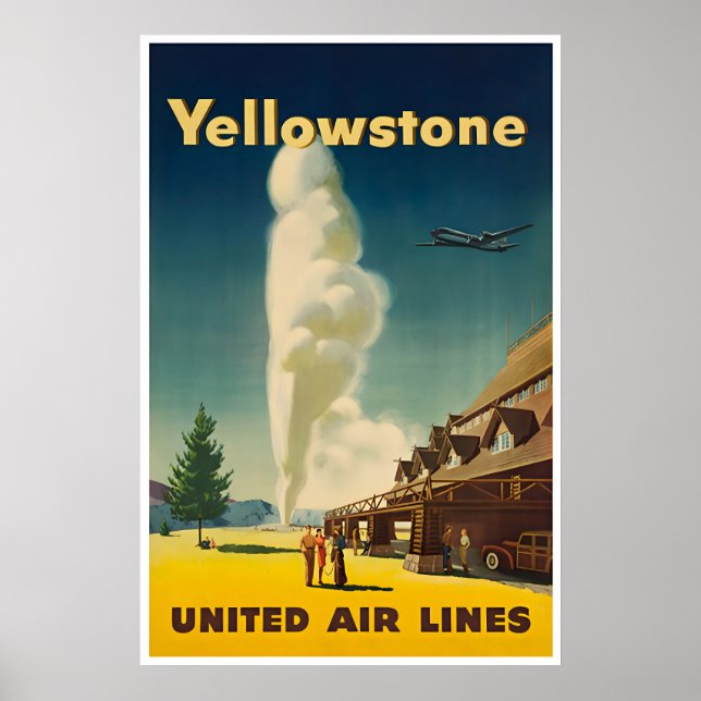 Póster del Parque Nacional de Arte Yellowstone Uni (Frente)
