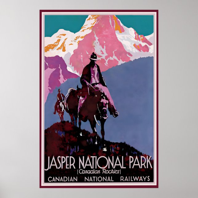 Póster del Parque Nacional Jasper Montañas Rocosas (Frente)