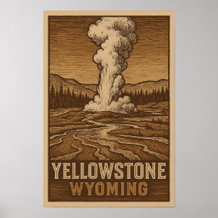 Poster del Parque Nacional Yellowstone - Arte Pare