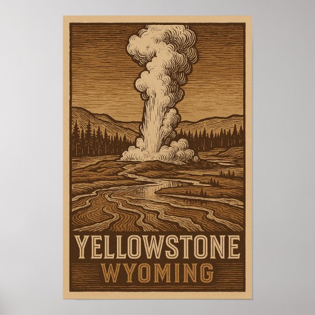Poster del Parque Nacional Yellowstone - Arte Pare (Frente)