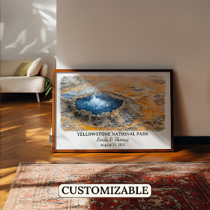 Póster del Parque Nacional Yellowstone Montana, Pe