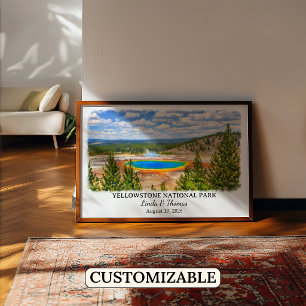 Póster del Parque Nacional Yellowstone Montana, Pe