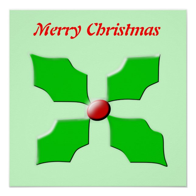 Poster del Personalizable de Feliz Navidad Holly (Anverso)